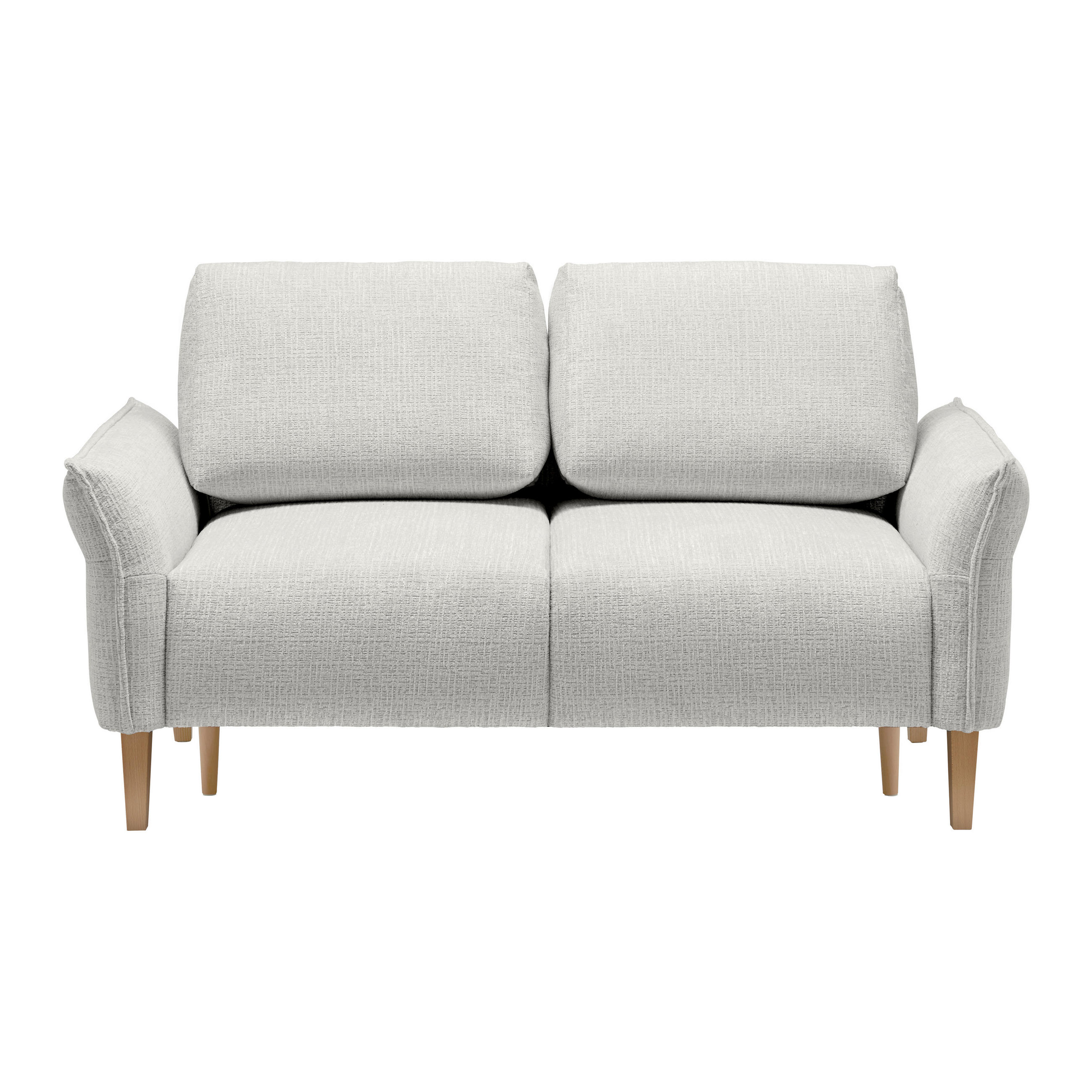 2-SITZER-SOFA in Webstoff Hellgrau  - Eichefarben/Hellgrau, Modern, Holz/Textil (150/85/92cm) - MID.YOU