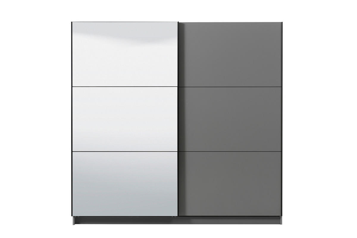 TOLÓAJTÓS SZEKRÉNY szürke  - szürke, Basics, faalapú anyag (217/210/61cm) - Xora
