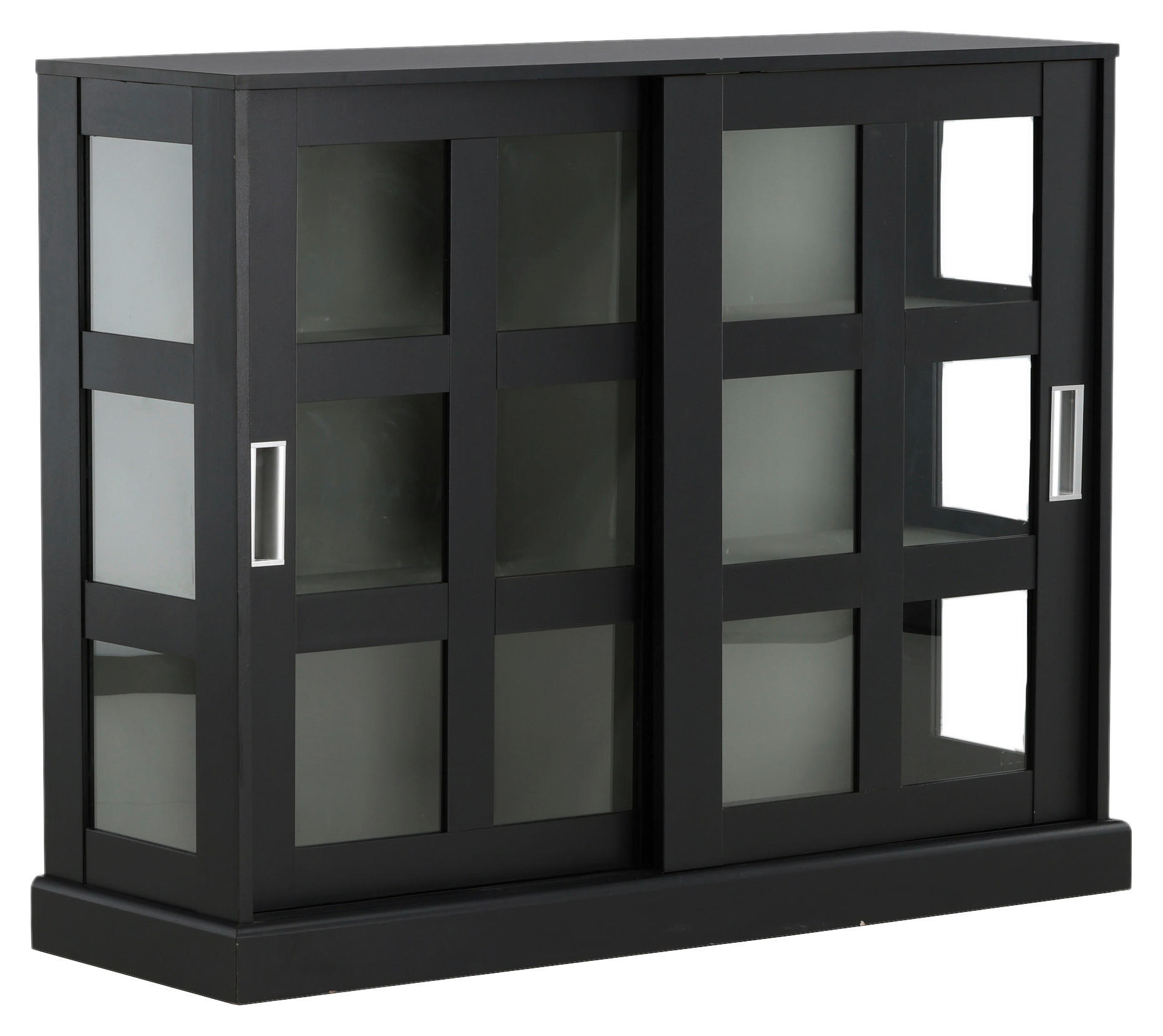 SIDEBOARD 120/95/40 cm  - svart, Design, trämaterial/glas (120/95/40cm) - Livetastic