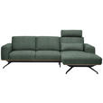 ECKSOFA in Struktur Grün  262/157 cm  - Schwarz/Grün, Design, Textil/Metall (262/157cm) - Novel