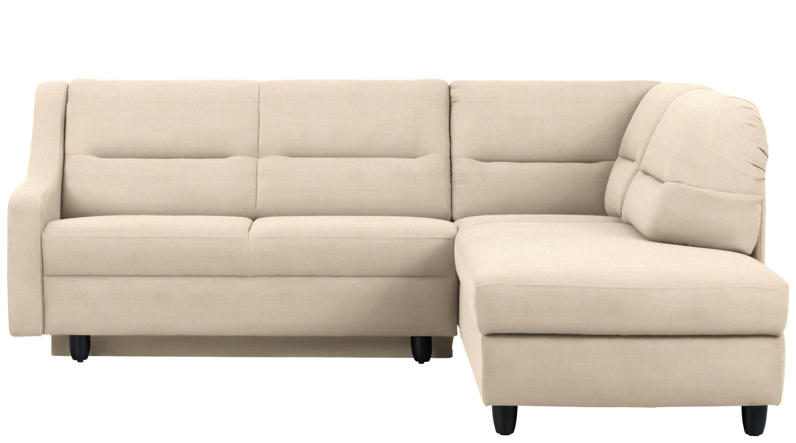 ECKSOFA in Chenille Creme  226/208 cm  - Creme/Schwarz, KONVENTIONELL, Textil (226/208cm) - Sedda