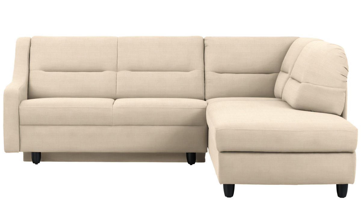 ECKSOFA in Chenille Creme  226/208 cm  - Creme/Schwarz, KONVENTIONELL, Textil (226/208cm) - Sedda