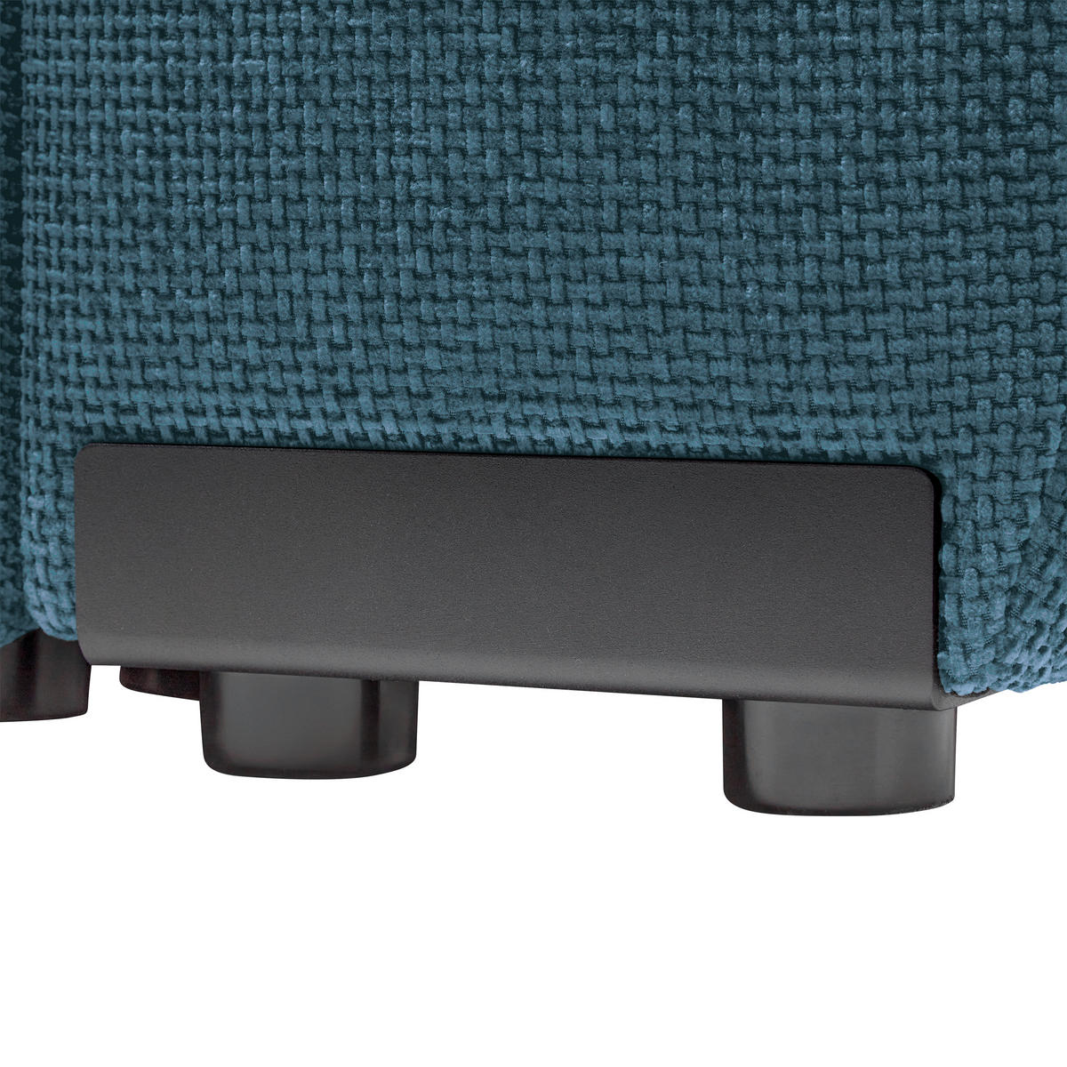 ECKSOFA Flachgewebe Petrol  - Schwarz Hochglanz/Petrol, Modern, Textil/Metall (166/93/273cm) - MID.YOU