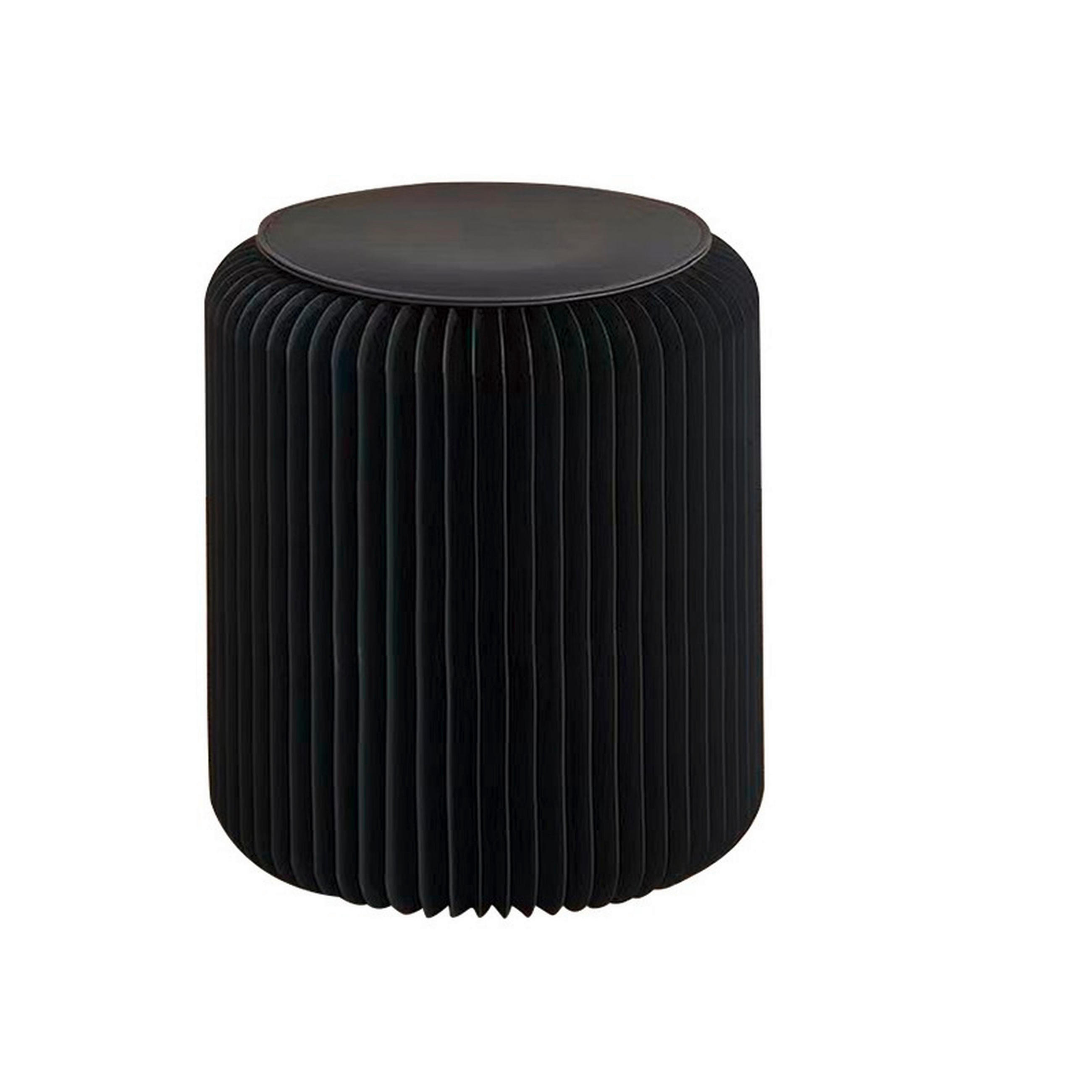 HOCKER Schwarz  - Schwarz, Trend, Papier/Textil (30/40cm) - Ambia Home
