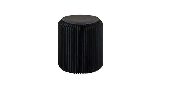 HOCKER Schwarz - Schwarz, Trend, Papier/Textil (30/40cm) - Ambia Home
