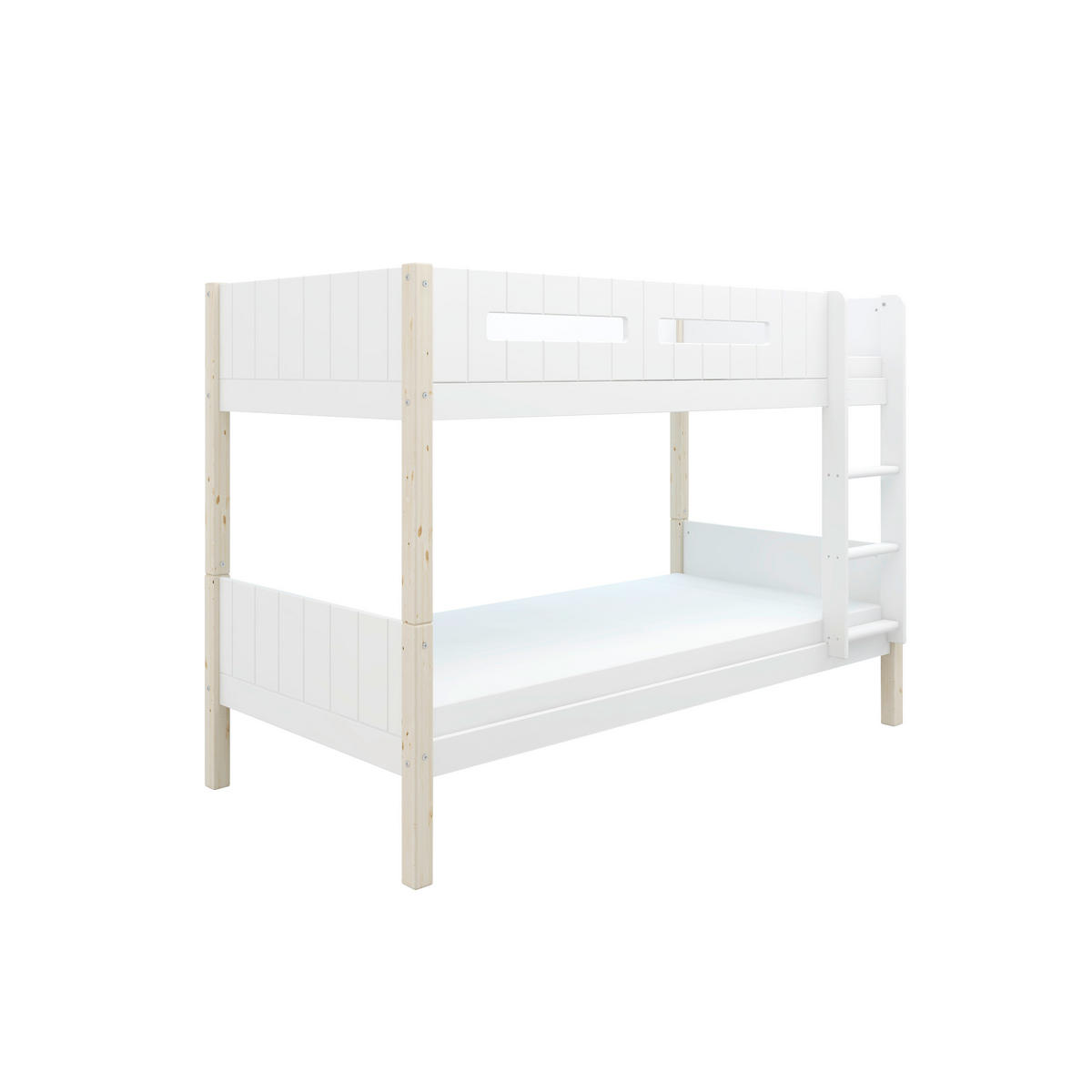 ETAGENBETT 90/200 cm,  in Absturzsicherung, Leiter, Lattenrost, Rollroste  - Naturfarben/Weiß, MODERN, Holz (90/200cm) - Chameo