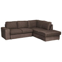 ECKSOFA in Mikrofaser Taupe  - Taupe/Chromfarben, Konventionell, Textil/Metall (248/213cm) - MID.YOU