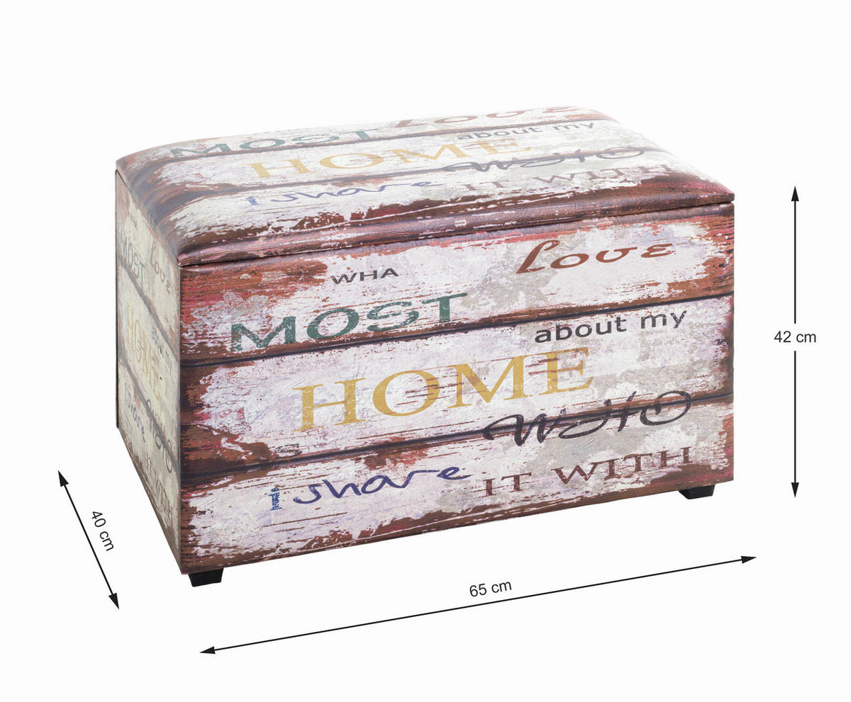 TRUHENBANK in Kunststoff, Holzwerkstoff 65/42/40 cm  - Schwarz/Braun, Basics, Holzwerkstoff/Kunststoff (65/42/40cm) - Landscape