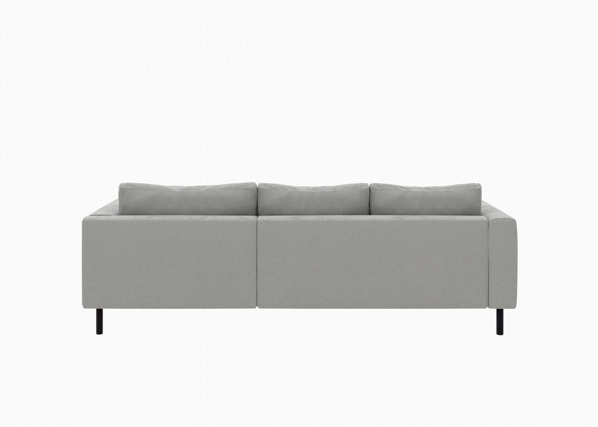 ECKSCHLAFSOFA  mit Rücken echt, Armteil links, Armteil rechts Struktur Schlammfarben  - Schlammfarben/Schwarz, MODERN, Textil/Metall (232/161cm) - Trendmanufaktur