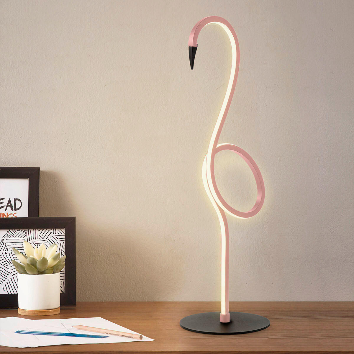 LED-TISCHLEUCHTE - Pink, Trend, Kunststoff/Metall (15/50cm) - Elstead Lighting