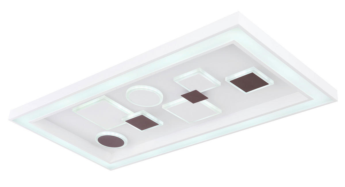 LED-DECKENLEUCHTE 55 W    80/40/7 cm  - Weiss/Opal, Design, Kunststoff/Metall (80/40/7cm) - Globo