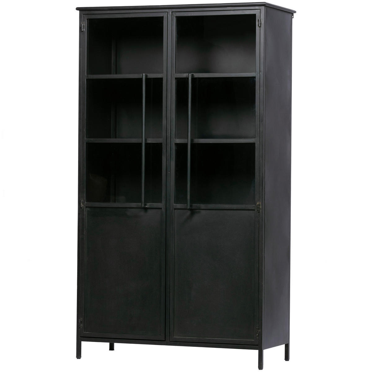 VITRINE in Schwarz  - Schwarz, Design, Glas/Metall (99/170/44cm) - Livetastic