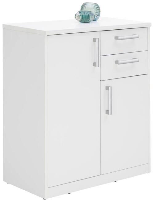KOMODA, bela - srebrne barve/črna, Konvencionalno, umetna masa/leseni material (72/84/36cm) - Xora