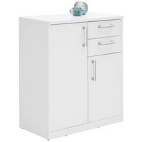 KOMODA   72/84/36 cm   bijela  - bijela/srebrne boje, Konvencionalno, drvni materijal/plastika (72/84/36cm) - Xora