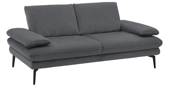 2,5-SITZER in Velours Silberfarben - Beige/Silberfarben, Design, Textil/Metall (196/89/104cm) - Dieter Knoll