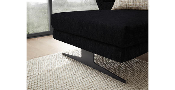 ECKSOFA  in Flachgewebe Schwarz  176-217/279-327 cm  - Schwarz, Design, Textil/Metall (176-217/279-327cm) - Dieter Knoll
