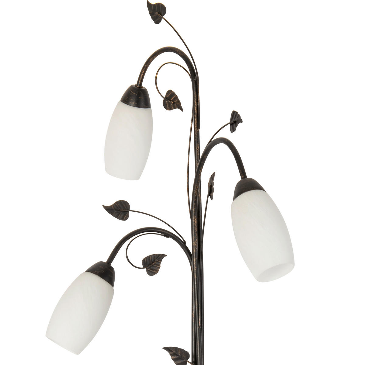 STEHLEUCHTE - Weiss/Rostfarben, Konventionell, Glas/Metall (45/160cm) - Globo