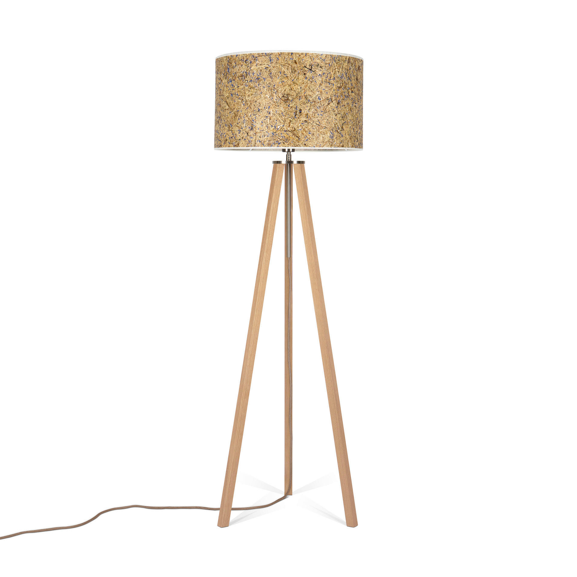 STEHLEUCHTE  50/150/50 cm   - Blau/Eiche Bianco, Basics, Naturmaterialien/Holz (50/150/50cm)