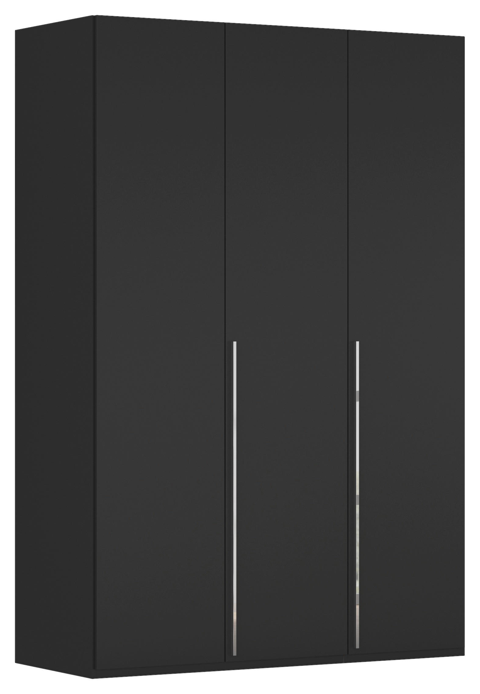 DREHTÜRENSCHRANK 151/223/60 cm 3-türig Schwarz  - Chromfarben/Schwarz, Design, Holzwerkstoff/Metall (151/223/60cm) - home24