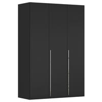 DREHTÜRENSCHRANK 151/223/60 cm 3-türig Schwarz  - Chromfarben/Schwarz, Design, Holzwerkstoff/Metall (151/223/60cm) - home24