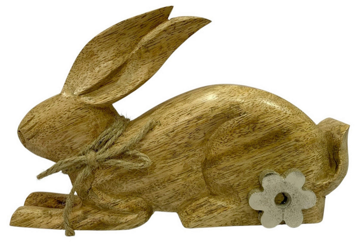 DEKOHASE - Silberfarben/Braun, Lifestyle, Holz/Metall (20/4/12,5cm)