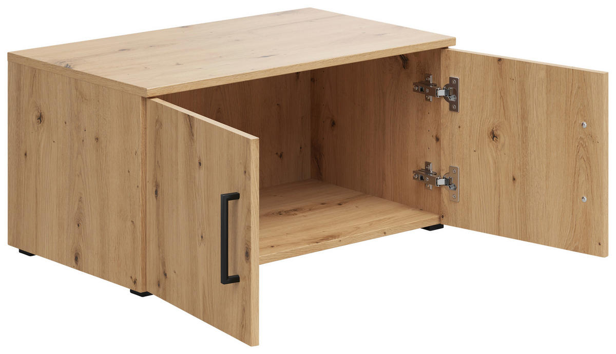 AUFSATZSCHRANK 70/35/40 cm   - Schwarz/Eiche Artisan, Modern, Holzwerkstoff/Kunststoff (70/35/40cm) - Carryhome