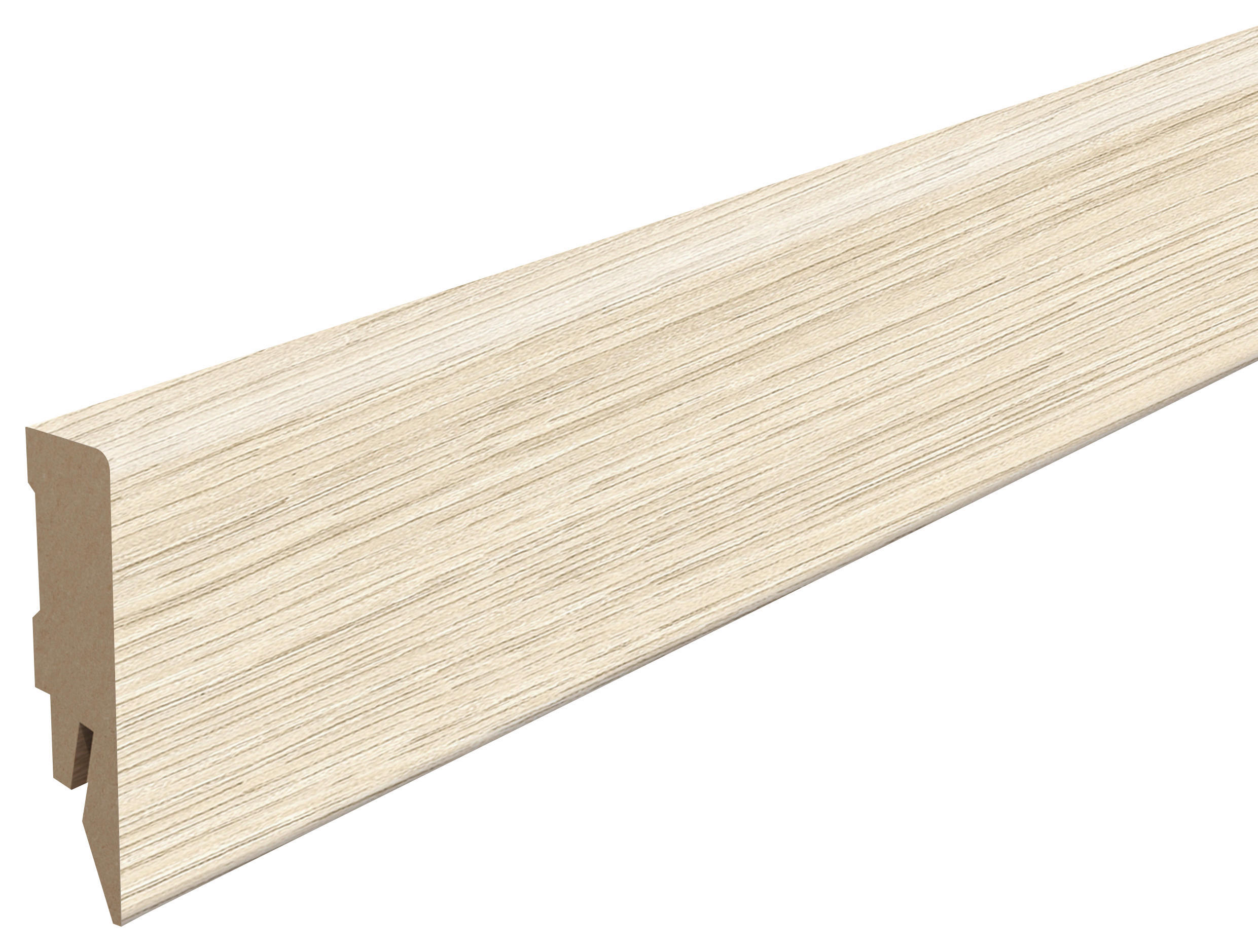 SOCKELLEISTE Eiche weiss Weiß  - Weiß, KONVENTIONELL, Holzwerkstoff (240/1.4/5.8cm) - Egger Holzwerkstoffe
