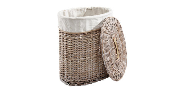 WÄSCHETONNE - Naturfarben/Weiß, LIFESTYLE, Holz/Textil (44/30/48cm) - Landscape
