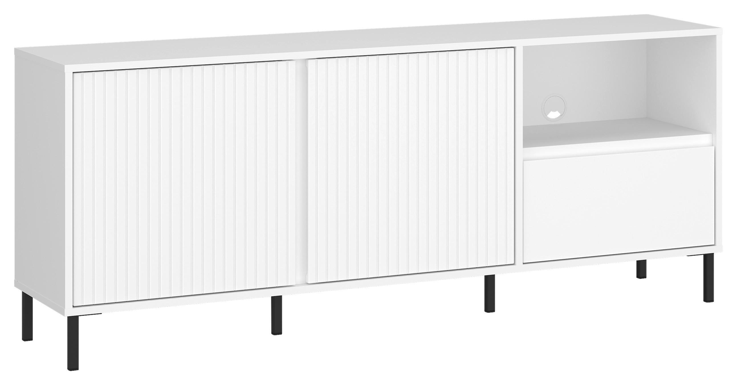 TV-Element Avenale - Schwarz/Weiß, Trend, Holzwerkstoff/Metall (157,8/65,4/40cm) - Hom`in