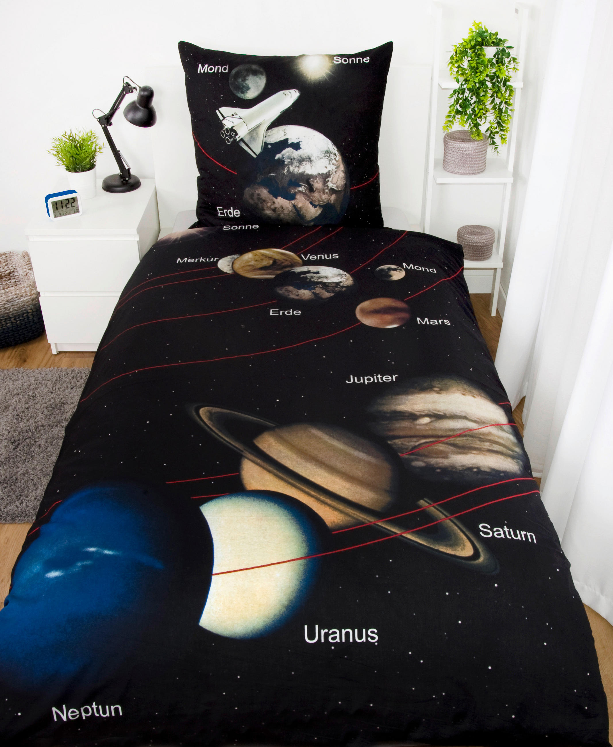 JUGENDBETTWÄSCHE Weltall Renforcé 135/200 cm - Multicolor, Trend, Textil (135/200cm) - Herding