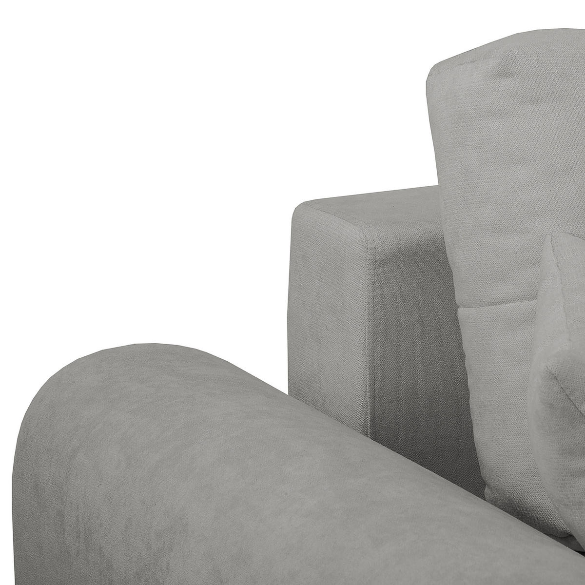 ECKSOFA in Mikrofaser Grau  - Silberfarben/Grau, Design, Textil/Metall (256/175cm) - Livetastic