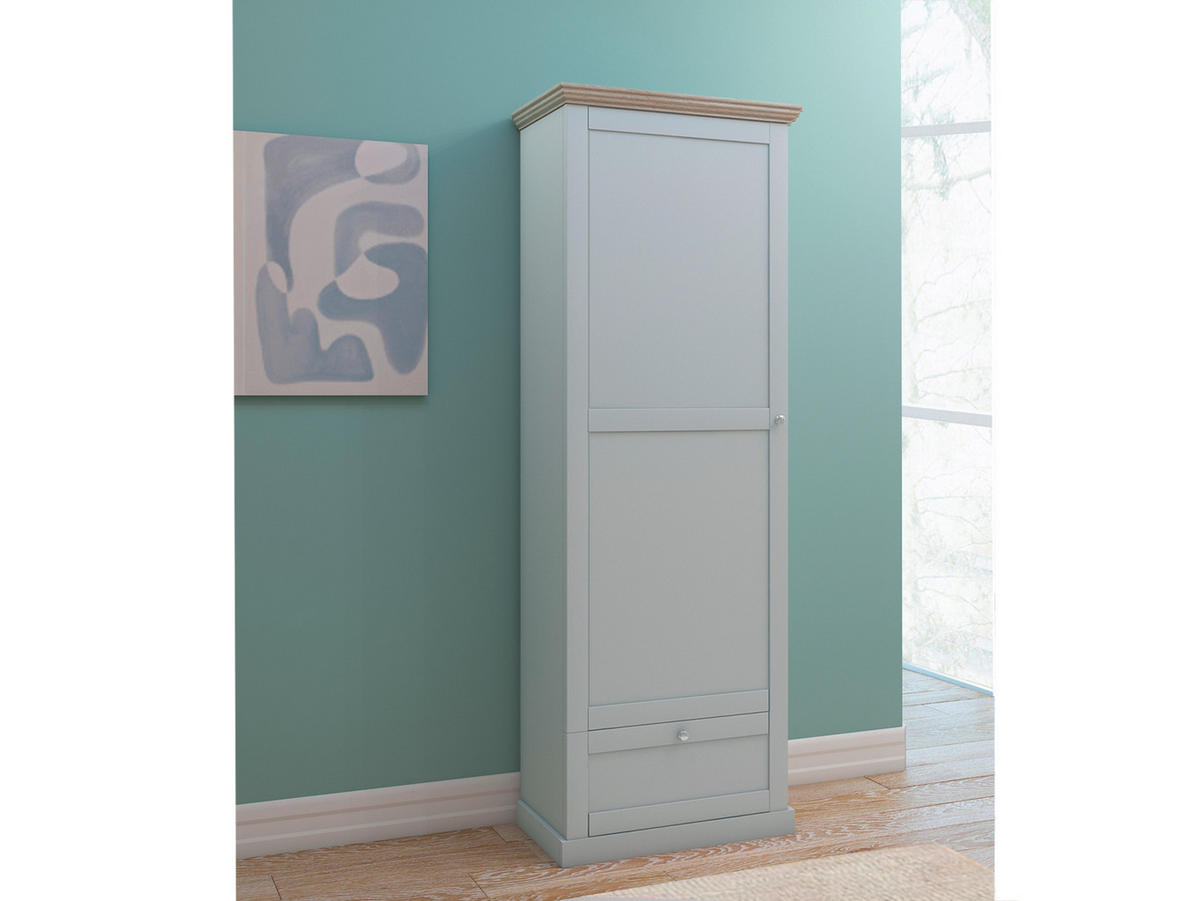 GARDEROBENSCHRANK Binz  in 60/180/35 cm  - Eichefarben/Silberfarben, Design, Holzwerkstoff/Metall (60/180/35cm) - MID.YOU