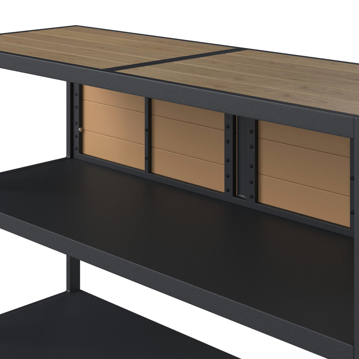 MASĂ PENTRU BAR DE GRĂDINĂ 140/50/91 cm   - gri închis/culoare lemn tec, Lifestyle, plastic/metal (140/50/91cm) - Ambia Garden