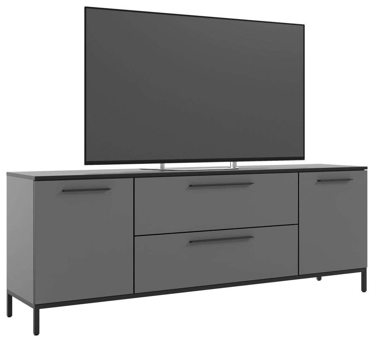LOWBOARD Soul  in 180/66/40 cm  - Dunkelgrau/Schwarz, MODERN, Holzwerkstoff/Metall (180/66/40cm)