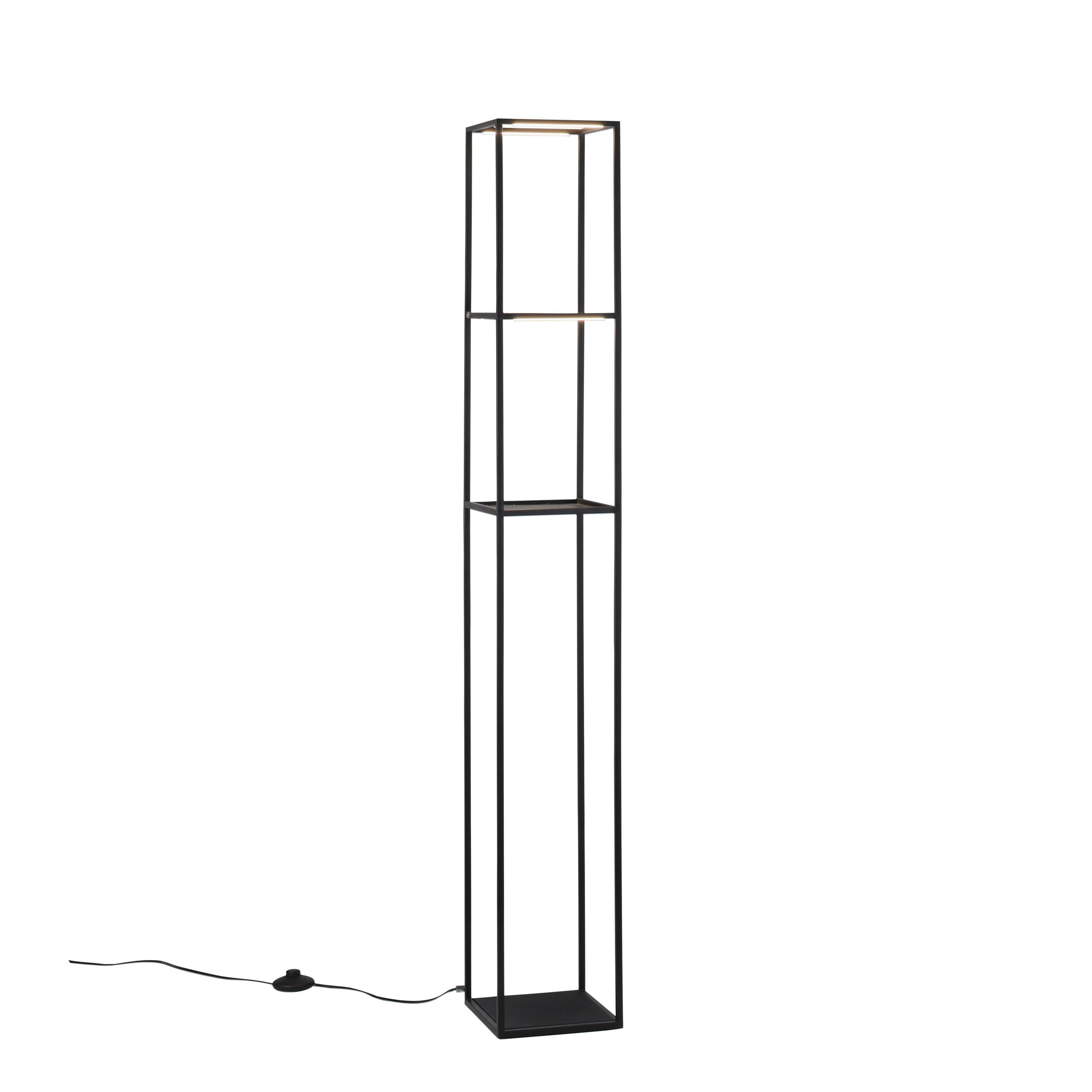 PODNA LED LAMPA - crna, Lajfstajl, metal/plastika (20/20/140cm)