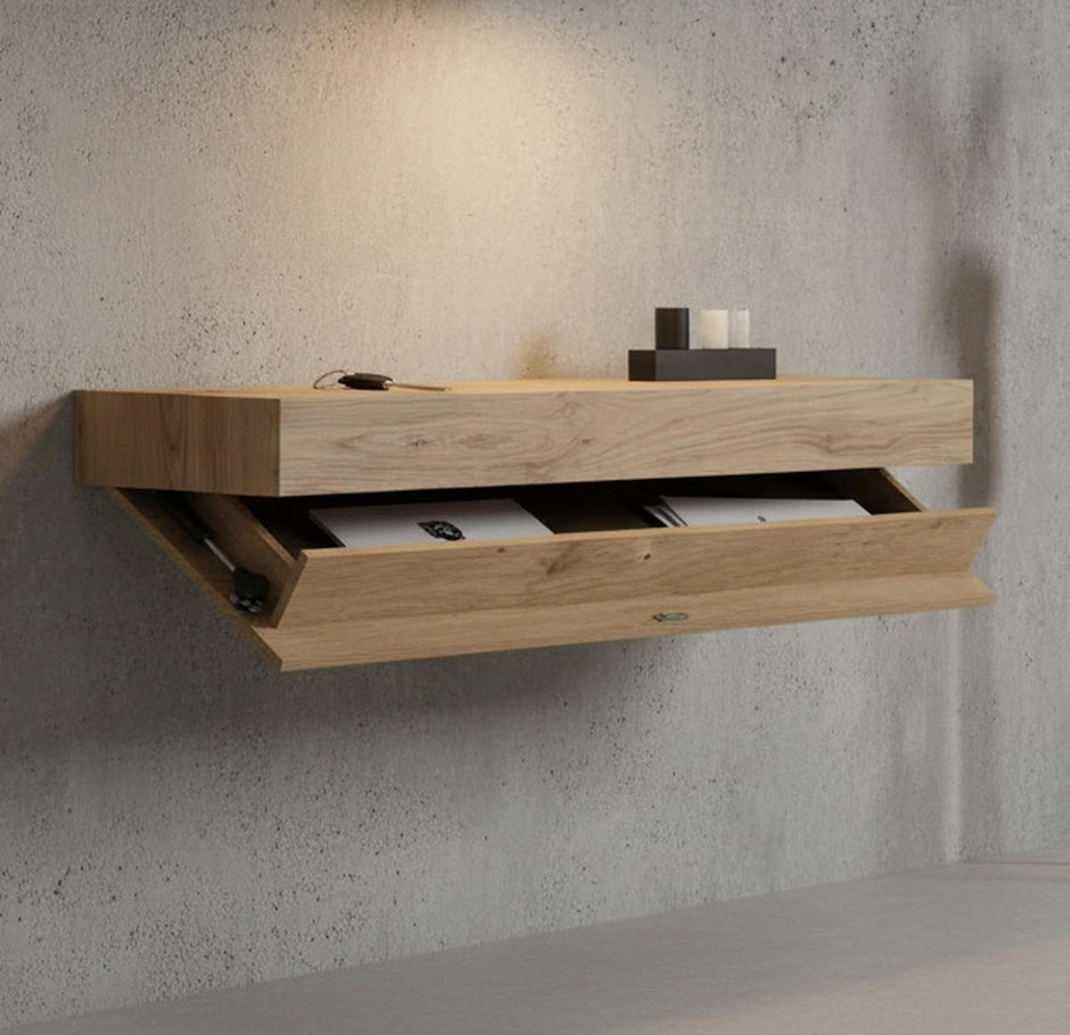 WANDREGAL  - Eichefarben, Basics, Holzwerkstoff (80/7/24cm) - Xora