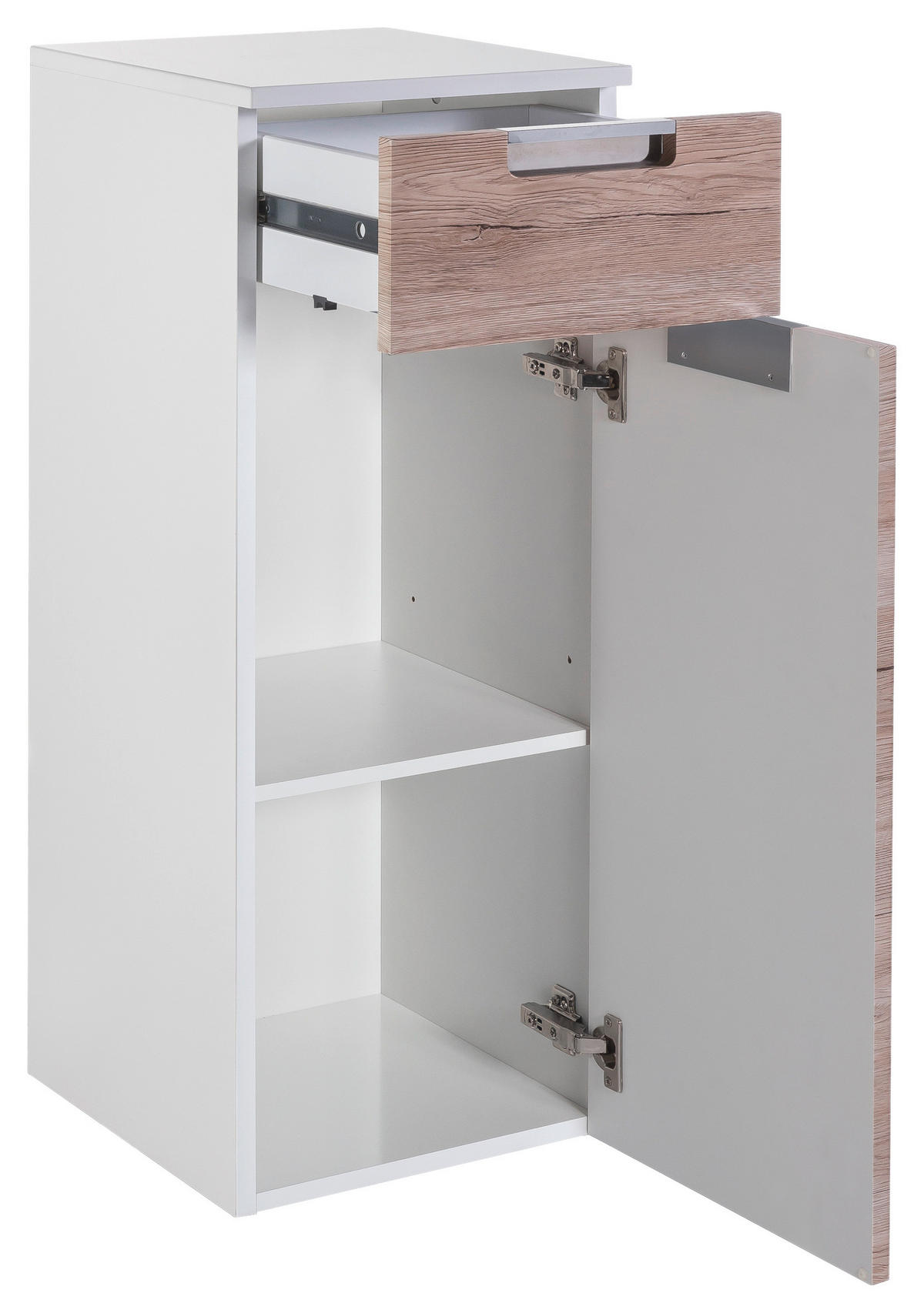 UNTERSCHRANK 33,0/88,5/35,0 cm   - Chromfarben/Eichefarben, MODERN, Holzwerkstoff/Metall (33,0/88,5/35,0cm) - MID.YOU