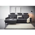ECKSOFA  in Mikrofaser Anthrazit  180/302 cm  - Anthrazit/Schwarz, KONVENTIONELL, Textil/Metall (180/302cm) - Carryhome