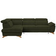 ECKSOFA in Chenille Olivgrün  212/287 cm  - Eichefarben/Olivgrün, MODERN, Holz/Textil (212/287cm) - Valnatura