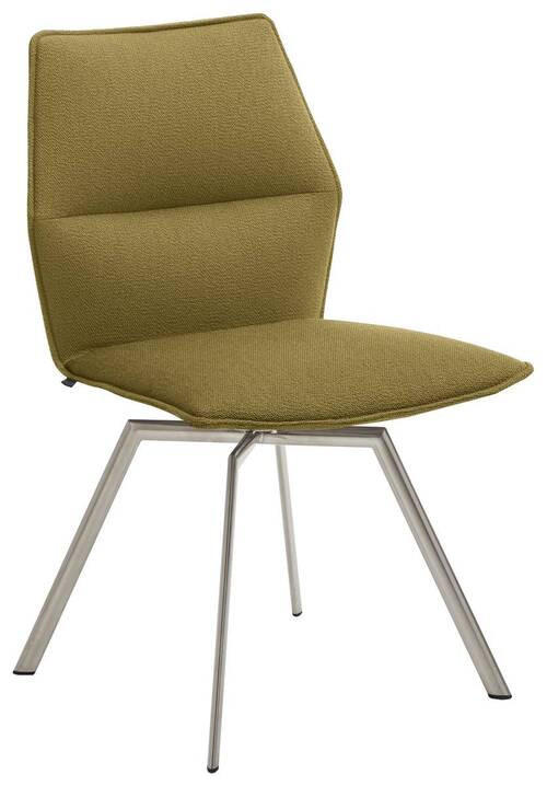 STUHL Grün, Edelstahlfarben  - Edelstahlfarben/Grün, Design, Textil/Metall (49/86/60cm) - Venjakob