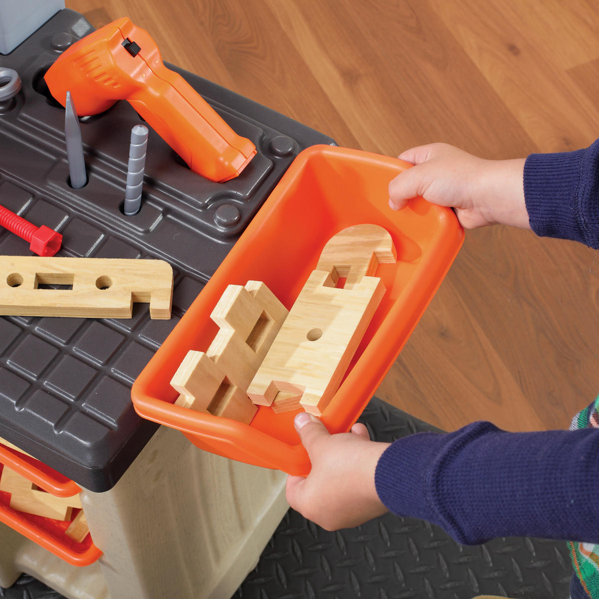 KINDERWERKBANK - Beige/Orange, KONVENTIONELL, Kunststoff (92,1/89,9/33cm) - Ambia Garden