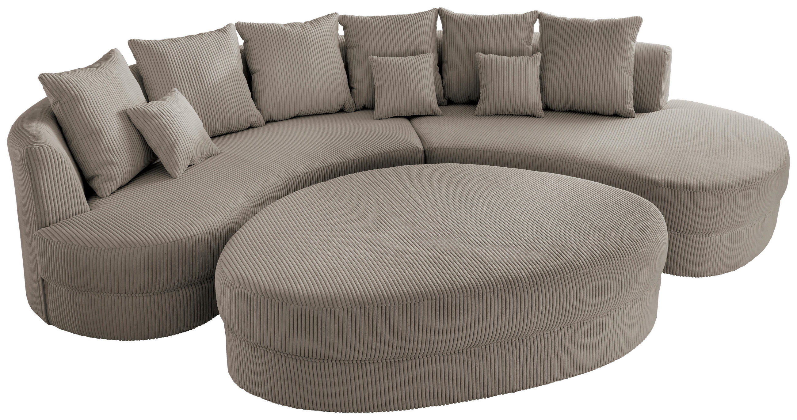 SEDACÍ SOUPRAVA, textil, šedavě hnědá - šedá/černá, Design, textil/plast (300/160cm) - Livetastic
