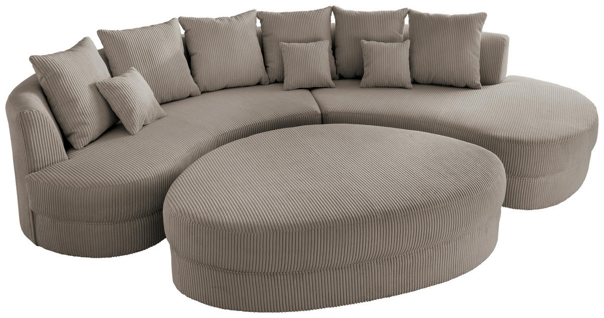 SOFFA i textil gråbrun  - gråbrun/grå, Design, textil/plast (300/160cm) - Livetastic