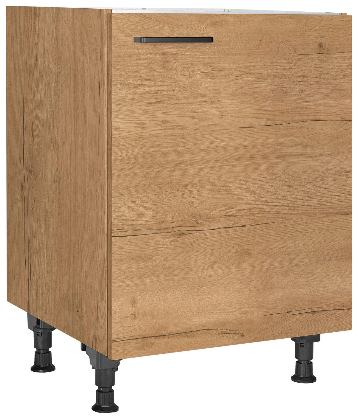 SPÜLENUNTERSCHRANK 60/87/56 cm  in Eichefarben  - Eichefarben/Schwarz, MODERN, Holzwerkstoff/Metall (60/87/56cm) - Nobilia
