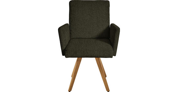 ARMLEHNSTUHL  in Chenille  - Eichefarben/Braun, Design, Holz/Textil (56/92/60cm) - Dieter Knoll