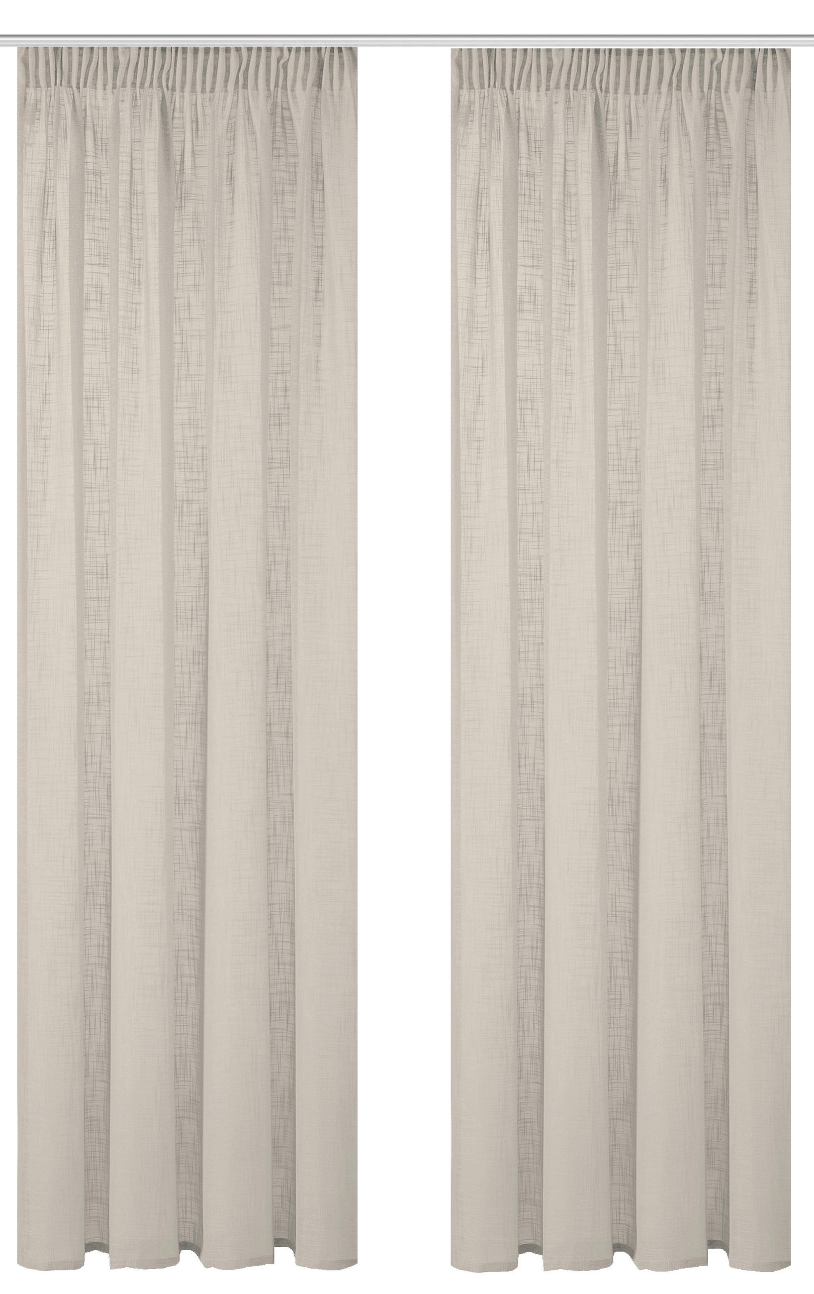 FERTIGVORHANG halbtransparent 140/160 cm 2 Stück - Taupe, Basics, Textil (140/160cm)