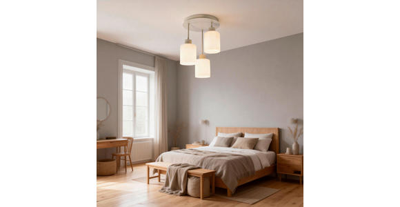 HÄNGELEUCHTE 27/36 cm  - Sandfarben/Weiß, Trend, Glas/Metall (27/36cm) - Novel