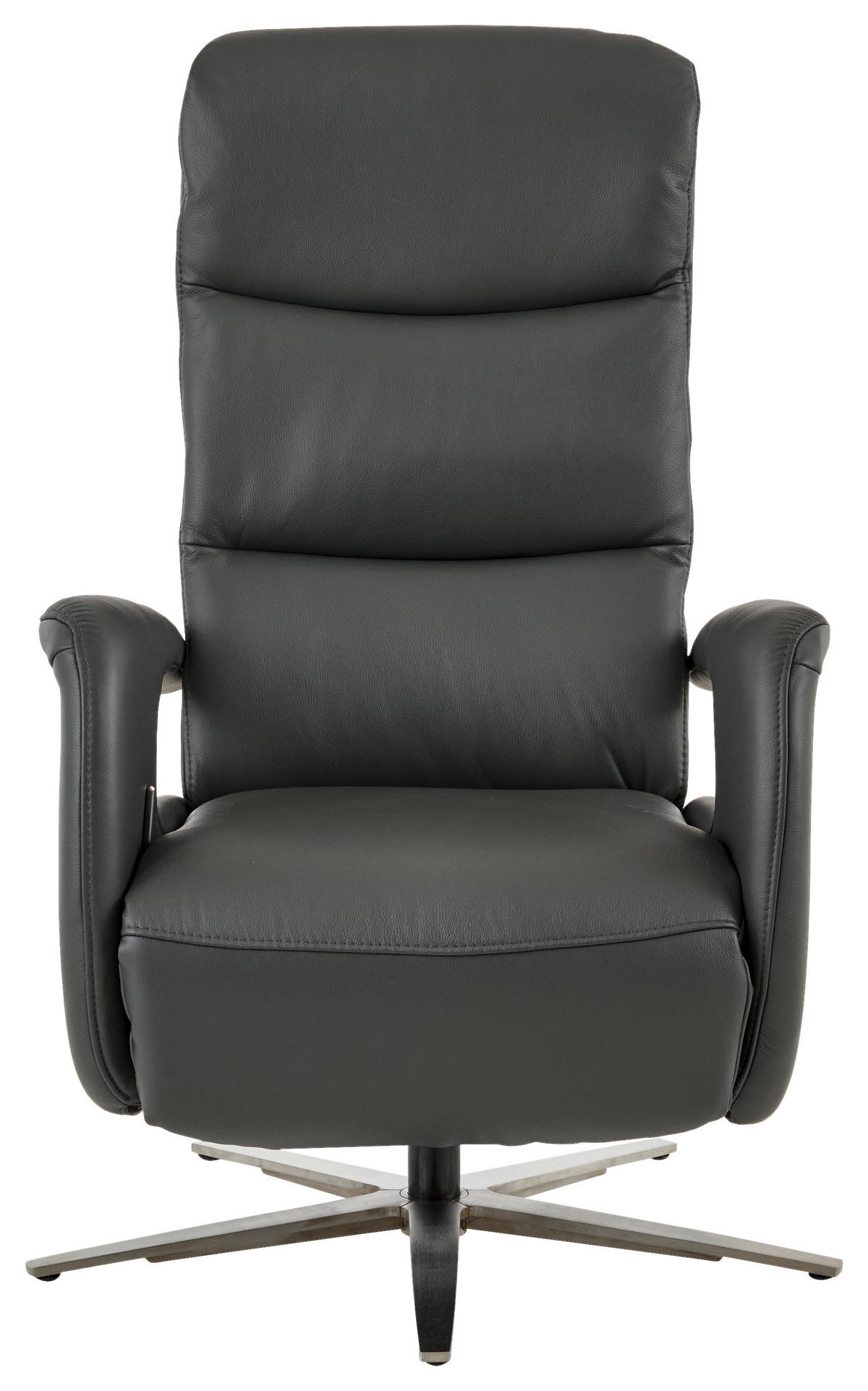 RELAXSESSEL in Leder Anthrazit  - Anthrazit/Silberfarben, KONVENTIONELL, Leder/Metall (71/110/99cm) - Dieter Knoll