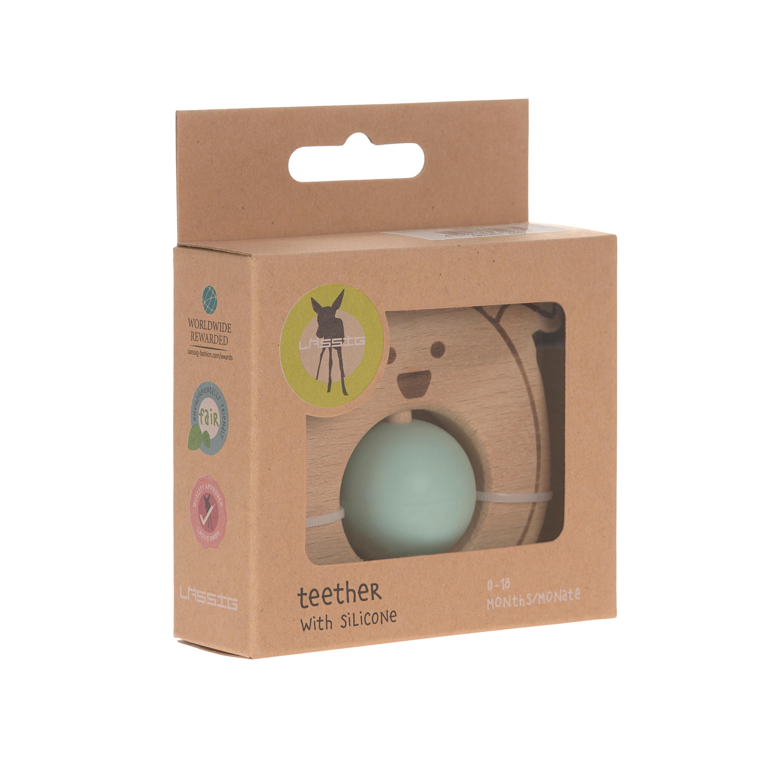 BEIßRING - Türkis/Buchefarben, Basics, Holz/Kunststoff (8,5/3/8,4cm) - Lässig