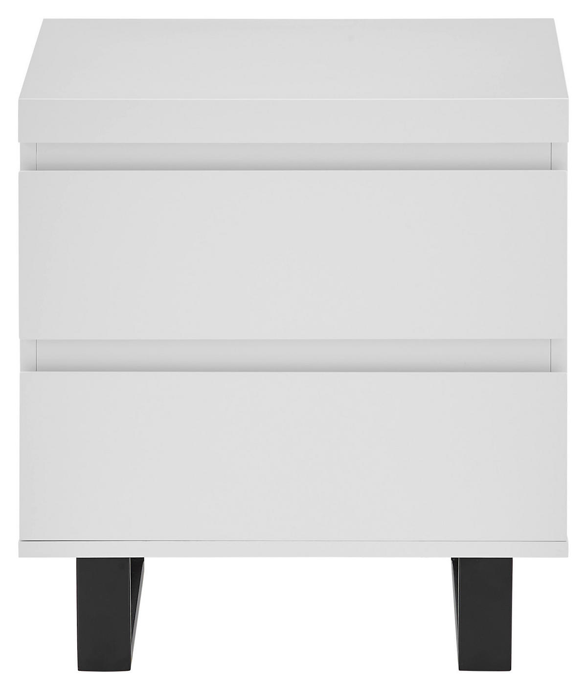 NACHTTISCH 51/54/40 cm  in Schwarz, Weiss  - Weiss/Schwarz, Basics, Holzwerkstoff/Metall (51/54/40cm)